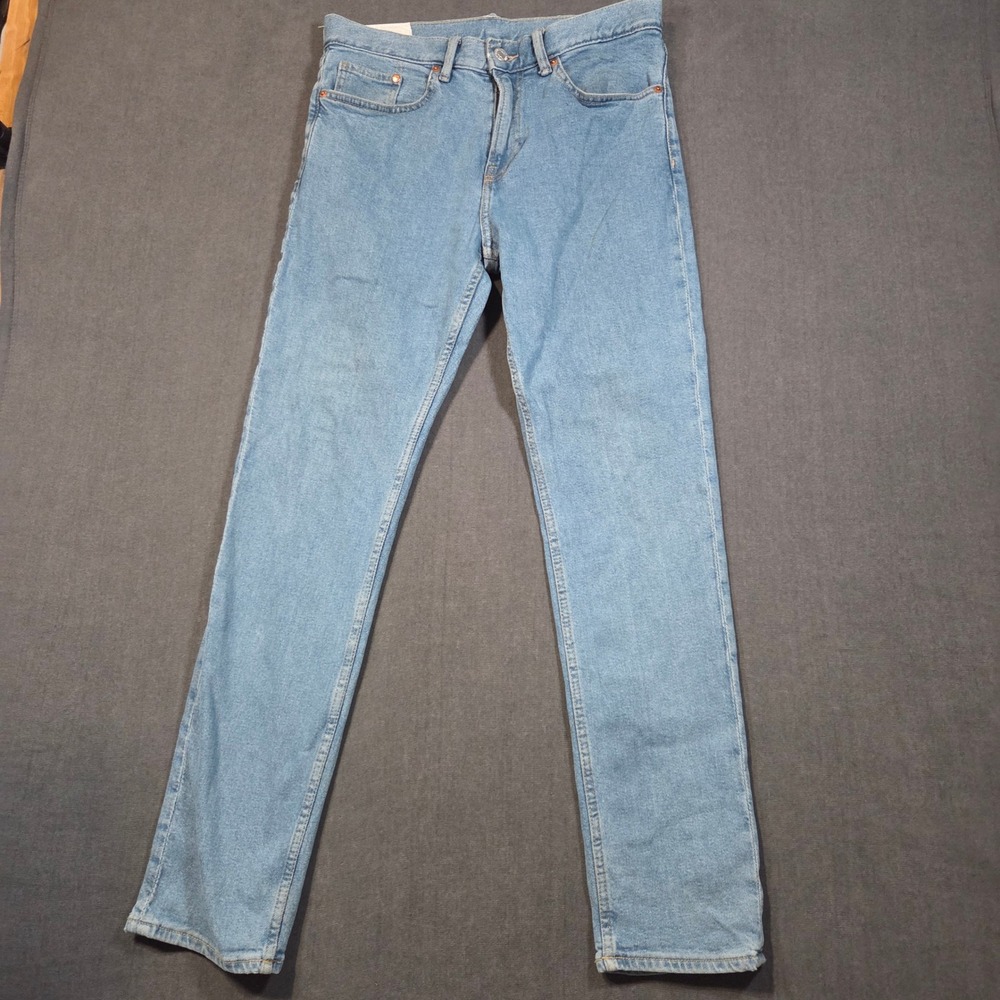 H&M Slim Fit Jeans Mens 30/32 Light Blue Wash Denim Stretch Five-Pocket